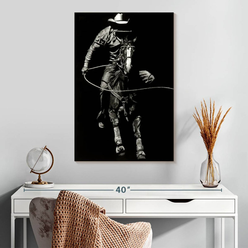 Lelar Scratchboard Rodeo VIII, 30" H x 20" W