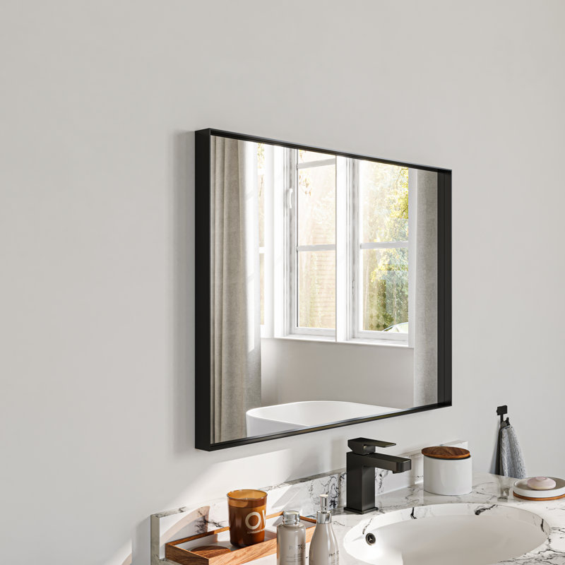 Miroir de salle de bain mural, Noir, noir, noir, noir, 22 po x 30 po