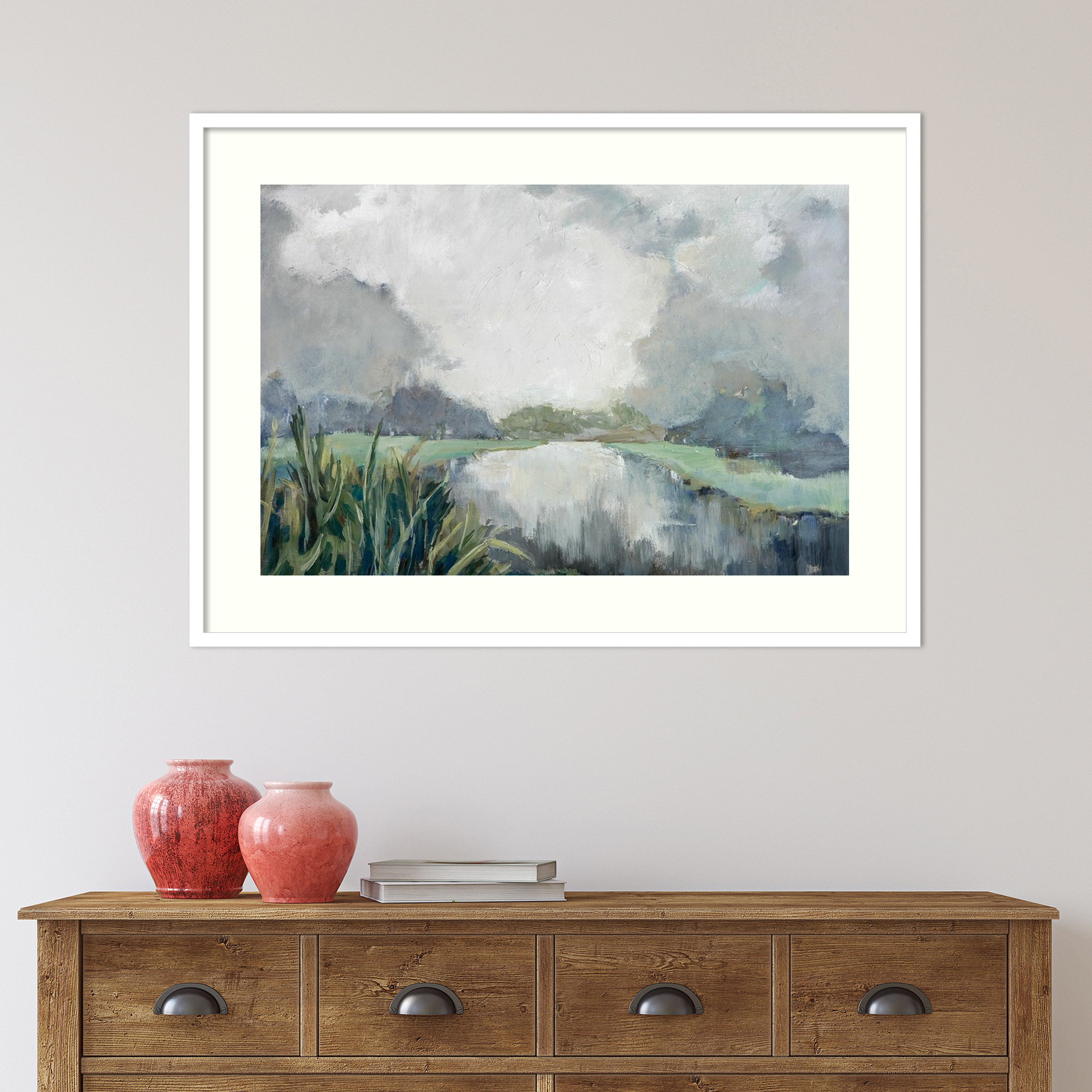 Passage by Mary Parker Buckley, 13" H x 18" W, White, Framed Print