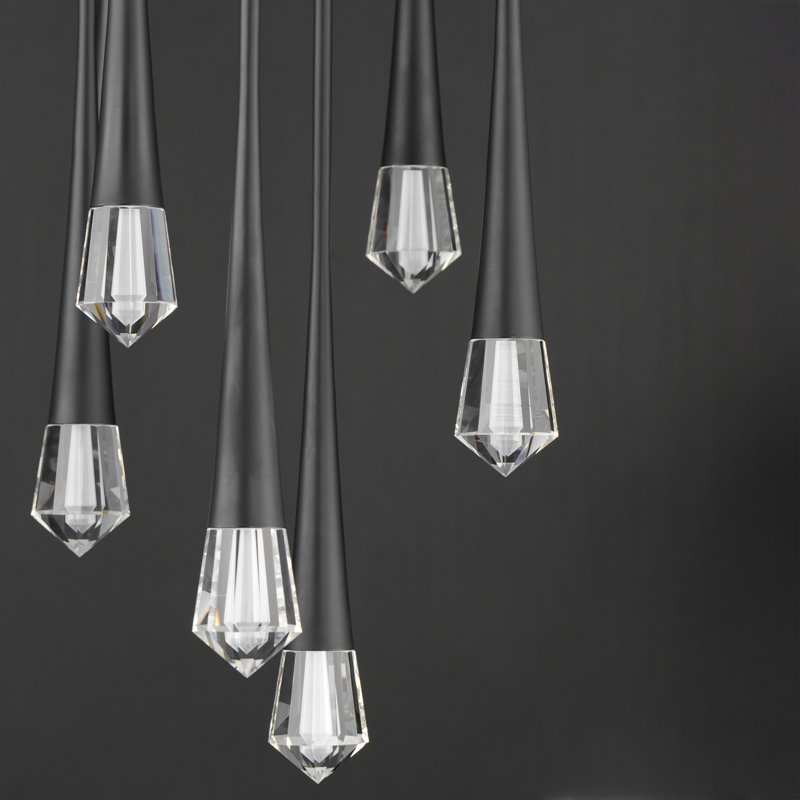 Luminaire suspendu 9 lumières, Noir