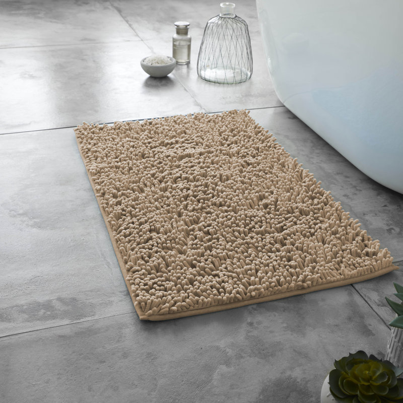2 Piece Set Rectangle/U-shaped Bath Mat, Beige