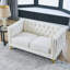 Mobilier de salon en velours beige: accoudoirs carrés avec capitonnage à boutons et accoudoirs en métal:, pieds, pour la décoration intérieure