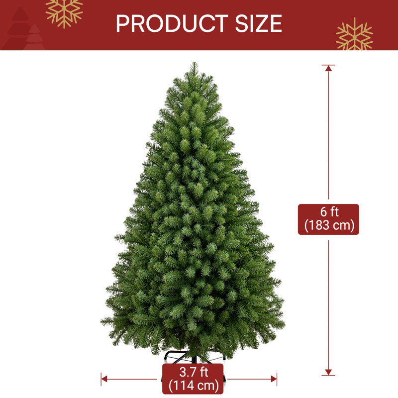 6 FT Pre-lit Full Size Christmas Tree