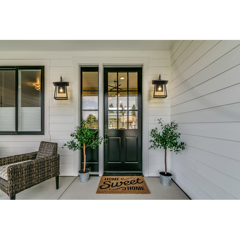 Solis 1 Light Outdoor Wall Light in Black
