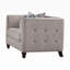 Fauteuil capitonné large brun clair Arreona-118943301