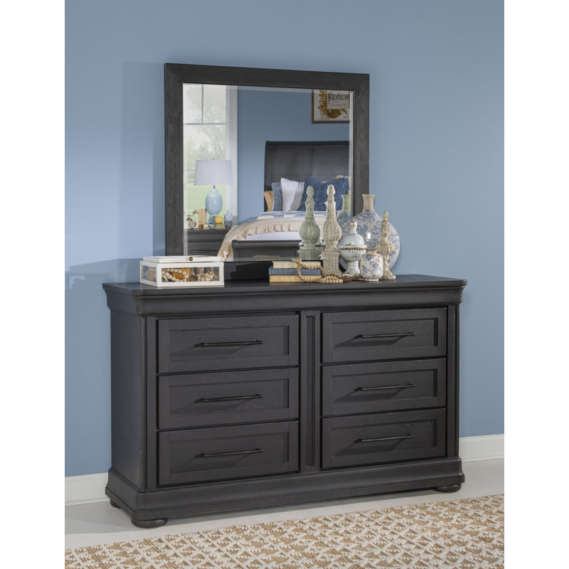 Miroir rectangulaire Country Market (verre biseauté) Country Living, Noir