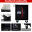 Armoire à outils en acier, 22,47 x 13,52 x 30,63 pouces - Armoire à revêtement thermolaqué noir et rouge avec fonction de verrouillage