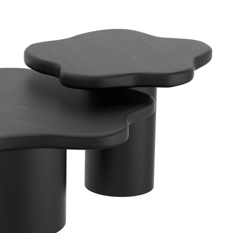 Damonee Solid Wood Single Coffee Table, Black, 19" H x 27" L x 23.5" W