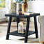 Tablette en bois noir - style contemporain avec plateau de table en placage dur robuste et rangement pratique