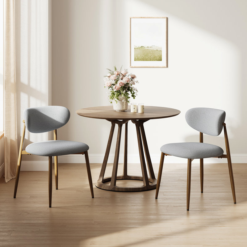 Westhampton Upholstered Dining Chair with Metal Frame, Light Gray