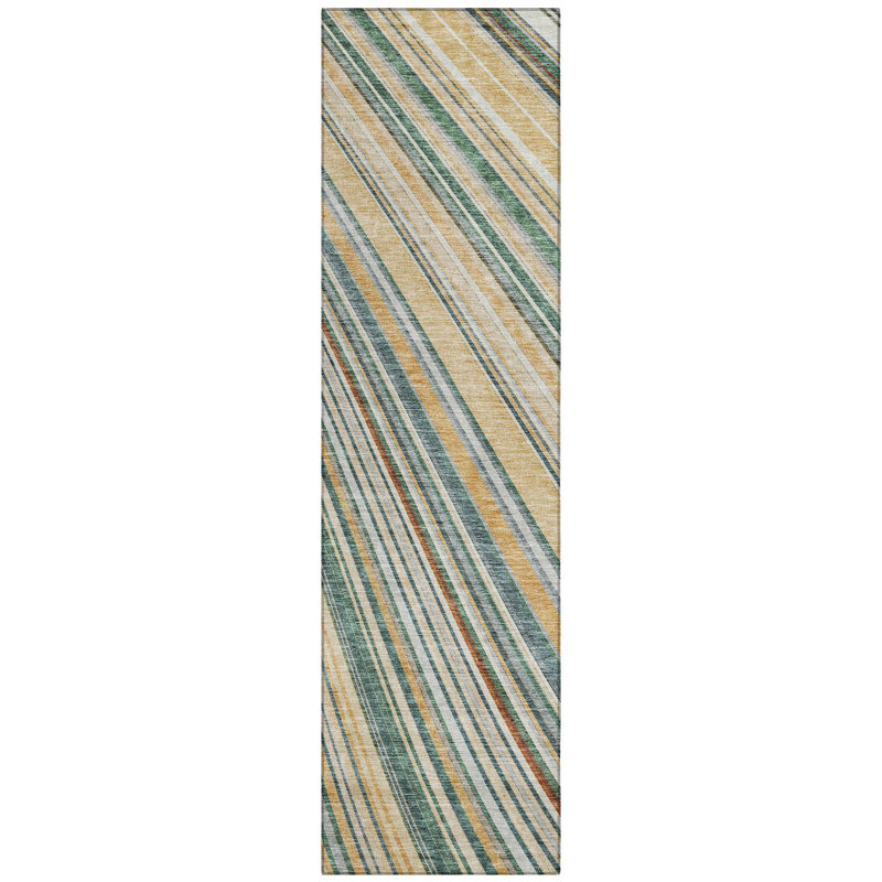Chayden Washable Striped Indoor / Outdoor Rug, Runner 2'3" x 7'6"