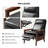 Gladys Mid-Century Modern Genuine Leather Pushback Recliner-1935274484