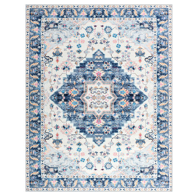 Tapis rectangulaire Shivank avec envers antidérapant