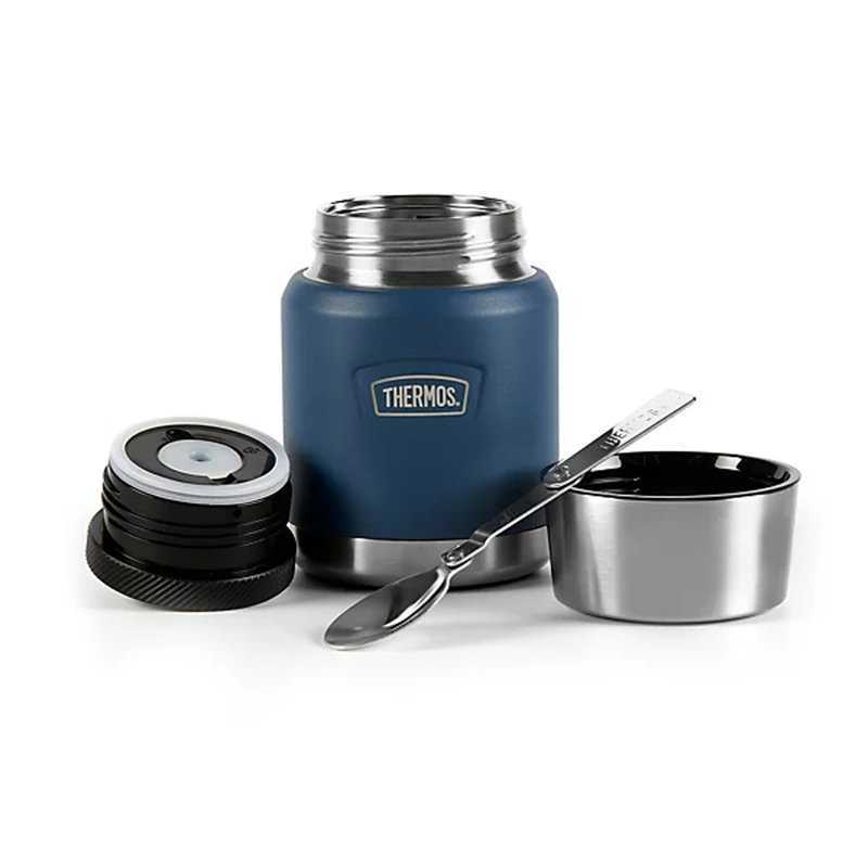 Thermos 470Ml Icon Series Food Flask W/ Spoon, Blue