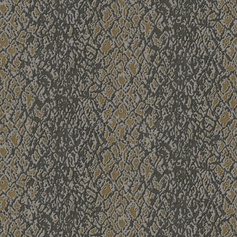 Rouleau de papier peint texturé L 33 pi x l 21 po Modern, Noir / Or / Gris