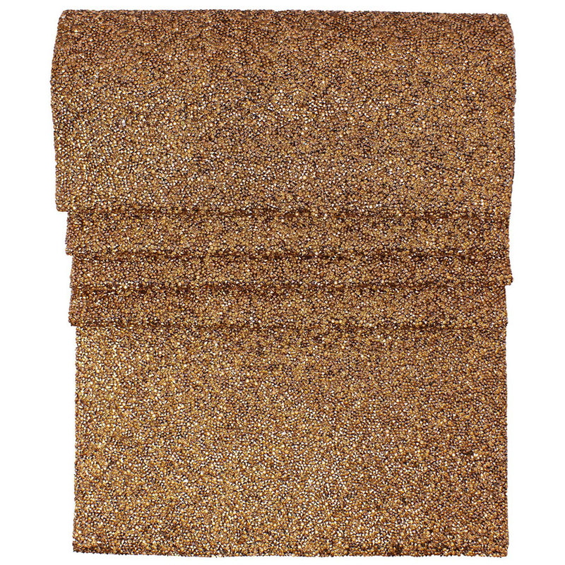 Sparkles Home Luminous Table Runner | Rhinestones | Non-Slip Backing | Multiple Sizes Available, 36" x 13", Copper