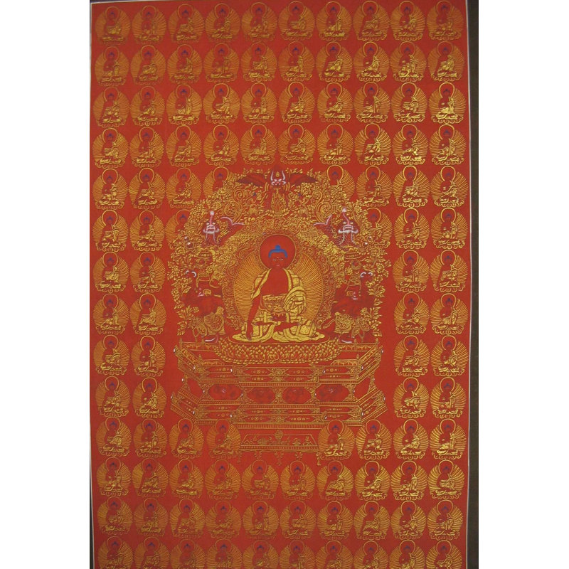 Rouge 108 Bouddha Thangka (Brocadeless Thangka)