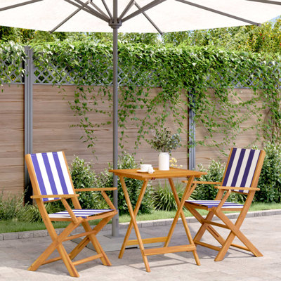2 - Person Wood Patio Dining Set with Square Table
