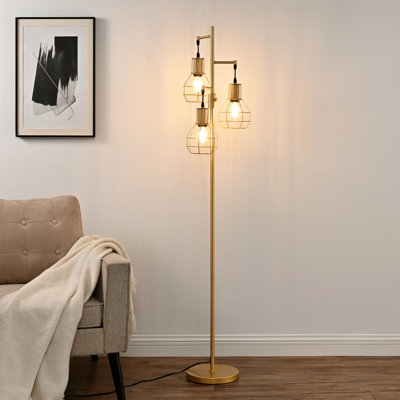 Lampe sur pied à intensité variable 65 po avec 3 ampoules Zakaria