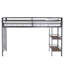 Lit mezzanine robuste Adam avec tablette en bois de cannelle, conception peu encombrante, échelle facile à monter et garde-corps pour enfants