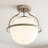 11.2" W 1-Light Frosted Glass Sphere Semi Flush Mount-137798841