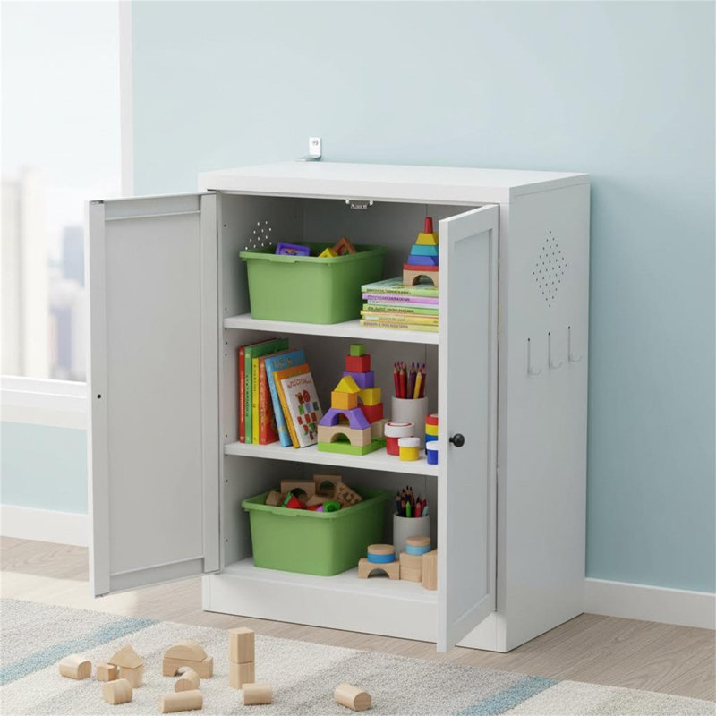 Armoire de cuisine autoportante avec tablettes réglables, garde-manger en métal blanc de 34,6 pouces, idéale pour les cuisines, les salles à manger et les appartements