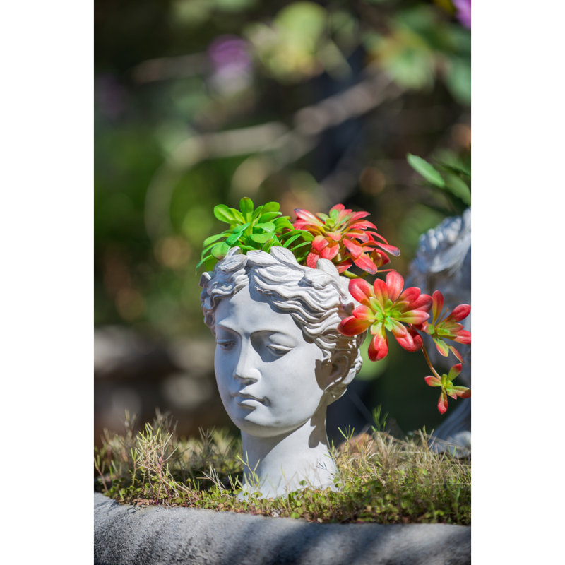 Jardinière en ciment de style grec - Décoration de jardin intérieur et extérieur, P 7 po x 11 po