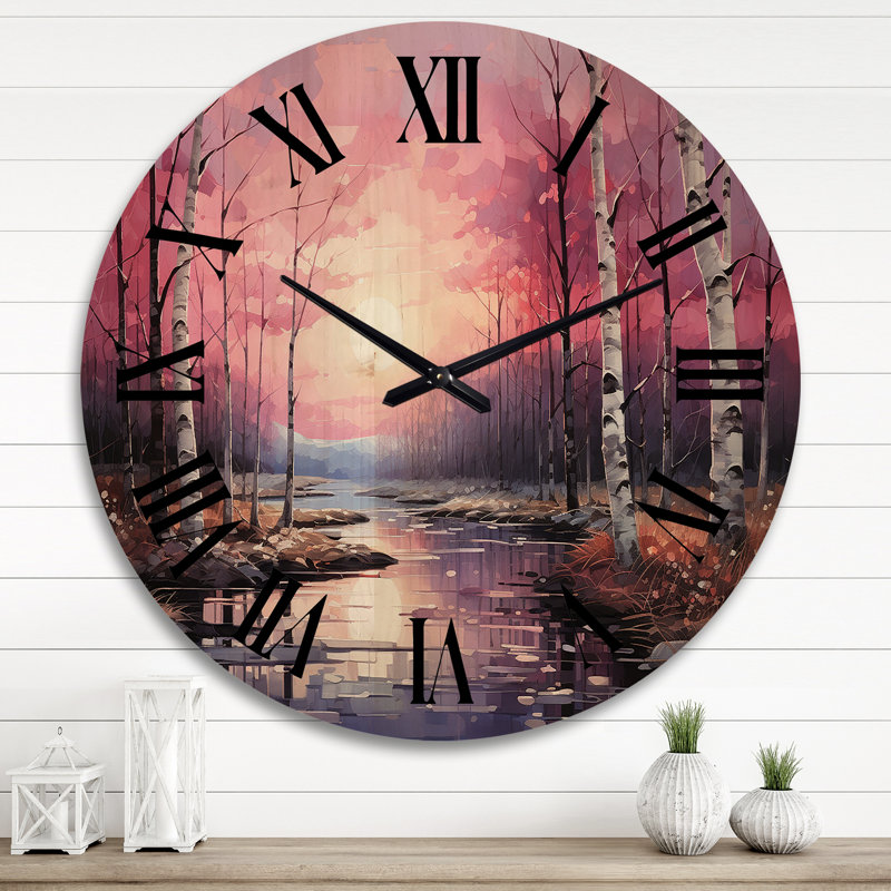 Horloge murale en bois massif Yida, Très grand