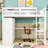 Full Size Wooden Loft Bed With Built-In Desk, Storage Shelves, Drawers And Wardrobe-1873966558