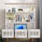Furnier Desktop Bookshelf With 7-compartment Organizer & Grid Panel-1532096613