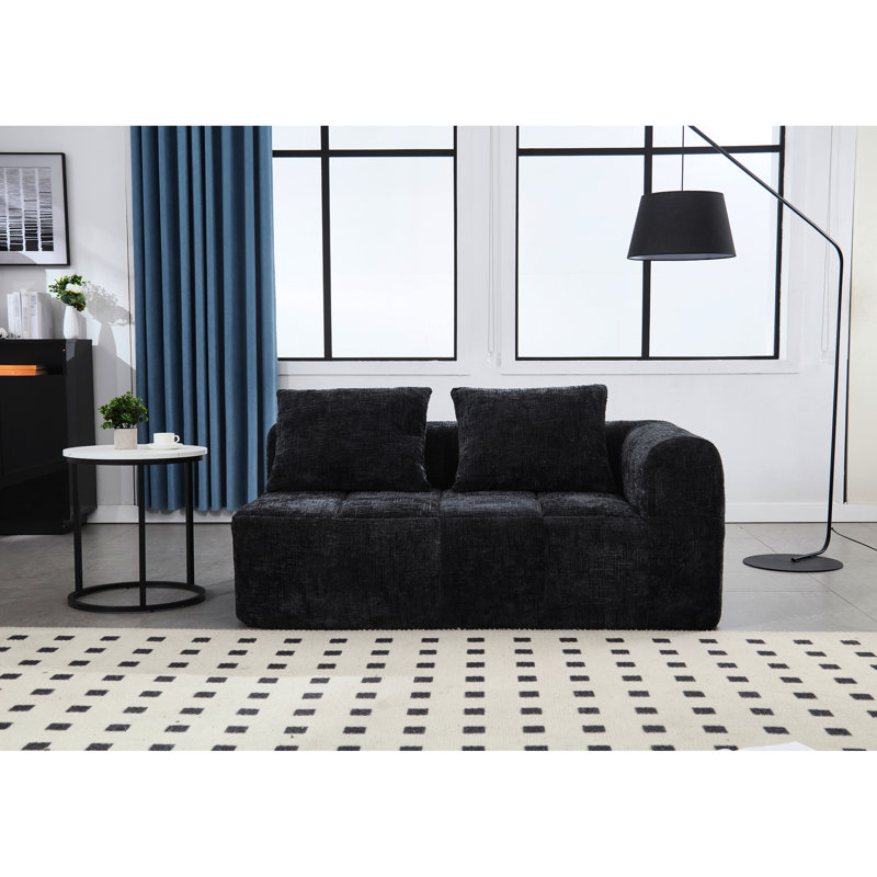 Chenille confortable pour se blottir, H 29,36 po x l 30,46 po x P 29,73 po, Noir