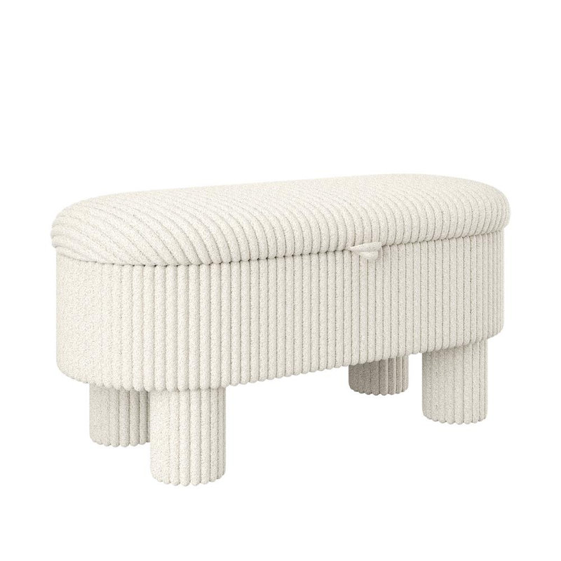 Repose-pieds moderne avec rangement caché, Beige