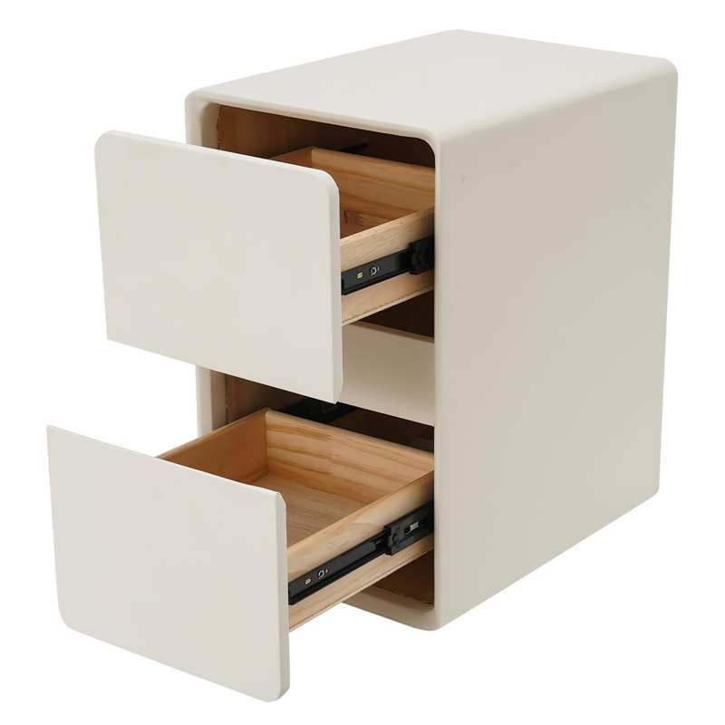 Petite table de chevet à profil mince, table de chevet étroite pour les espaces restreints, table de bout en bois massif blanche pour appartement, chambre à coucher ou dortoir