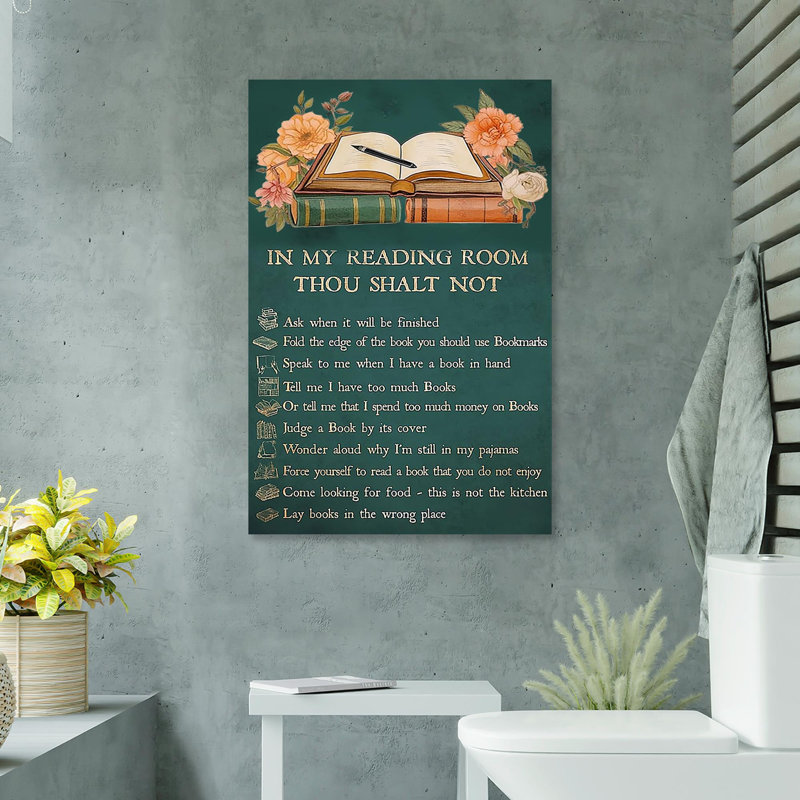In My Reading Room - 1 Piece Rectangle Graphic Art " In My Reading Room ", 24" W x 36" H