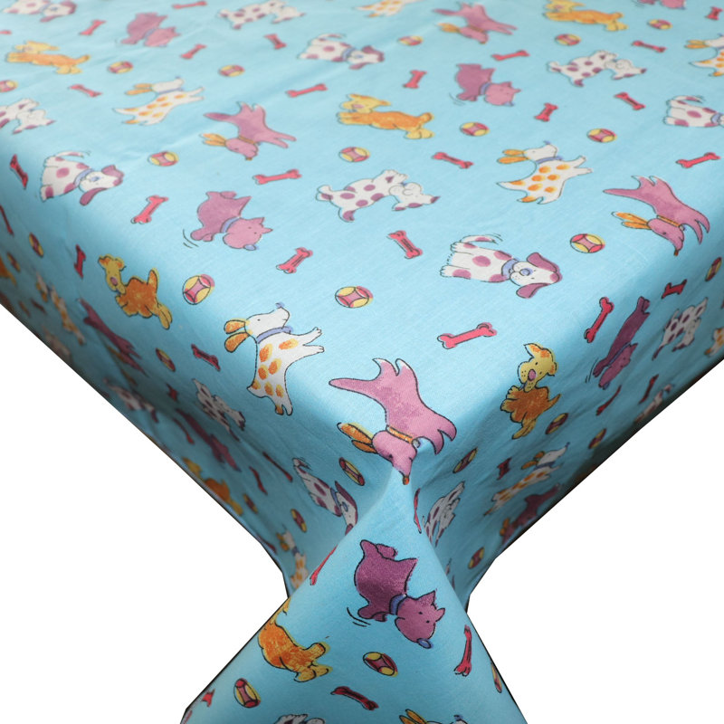 Nappes à imprimé chiots, Bleu, L 58 po x L 72 po