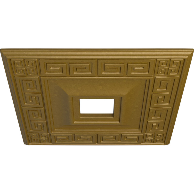 Médaillon de plafond Endurathane Eris, l 18 po x H 18 po x P 3 1/2 po x P 1 1/8 po (convient aux auvents jusqu'à 9 7/8 po), pot peint à la main de finition crème