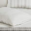 Housse de couette en coton très grand / très grand - gris + blanc 100% coussins texturés, rayures tissées, attaches intérieures, entretien facile, sans vapeur, lavable à la machine, fermeture à boutons blanche / grise, 5 pièces, substances nocives-127366244