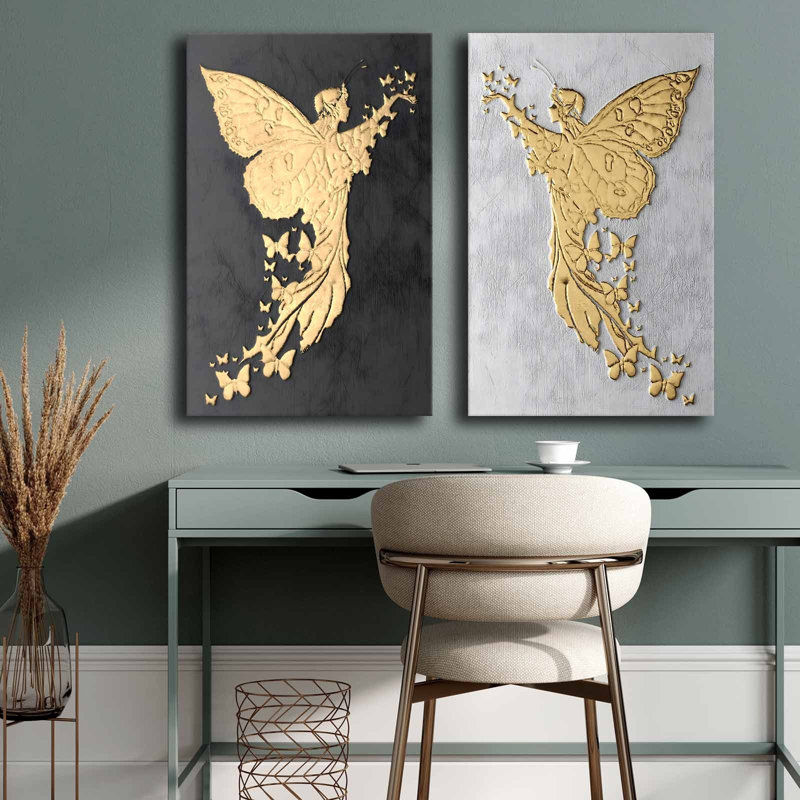 Peinture décorative sur toile (2 pièces)