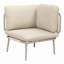 Fauteuil de coin modulaire, structure en métal, assise de patio moderne en corde