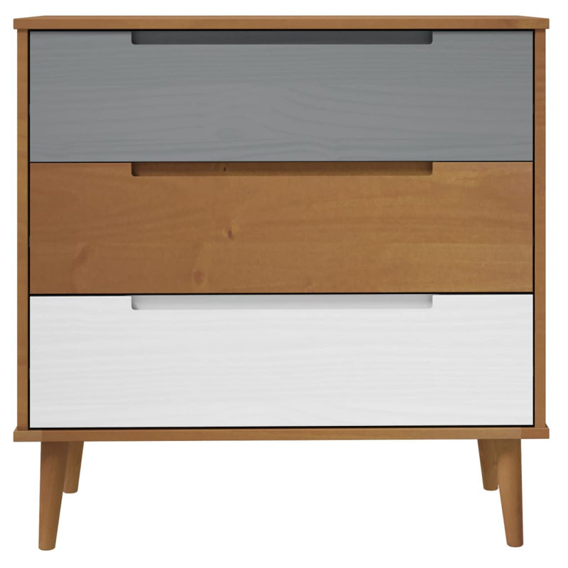 Barwen Solid Wood 80cm W 3 - Drawer Chest of Drawers