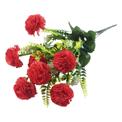  Faux fleurs artificielles pour la décoration de la maison 7 têtes d'œillets artificiels pour la fête des mères