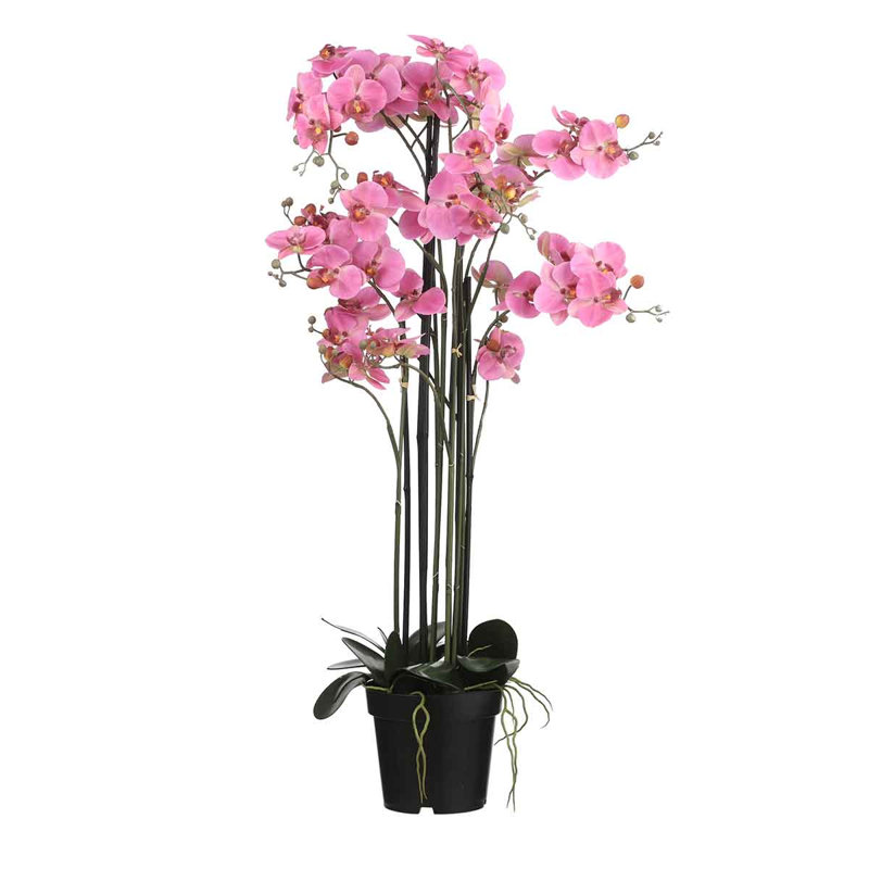 Faux Flowering Plant in Pot, Pink, 97cm H x 19cm W x 19cm D