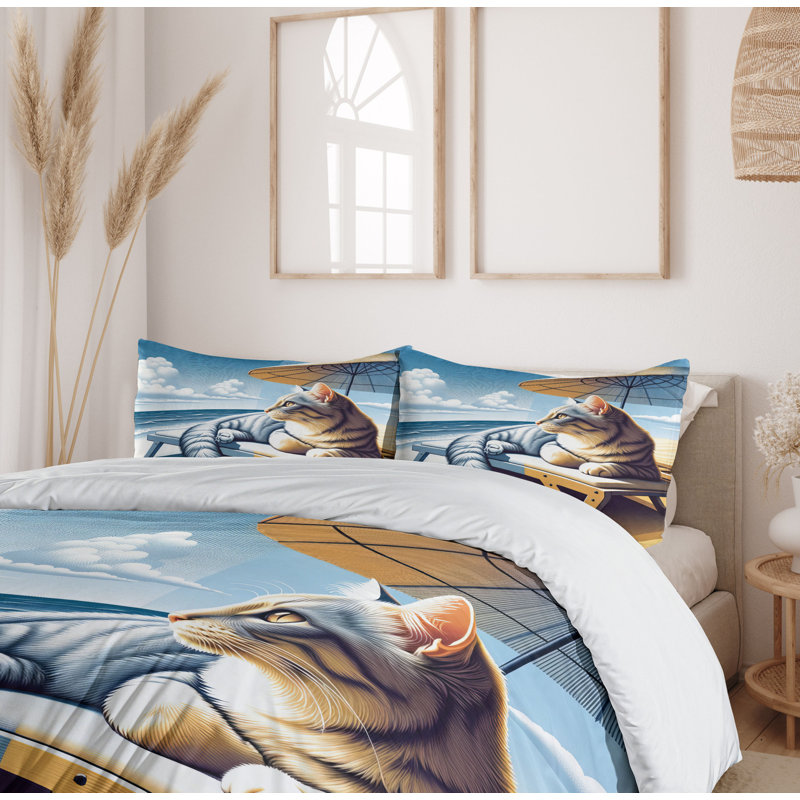 Cat Duvet Cover, Queen Duvet Cover + 2 Standard Shams