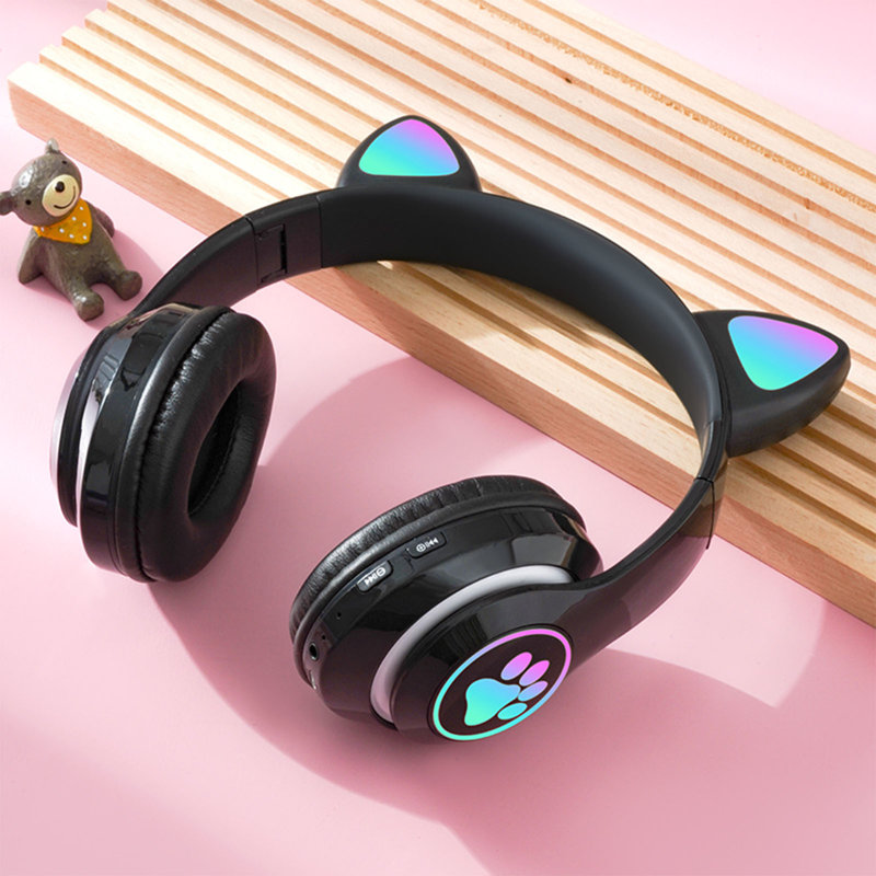 Bluetooth headset Cute Ears Headset Wireless Bluetooth Headset, Black