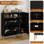 Armoire de rangement en MDF pour chaussures avec tiroirs et tablettes rabattables-485590769