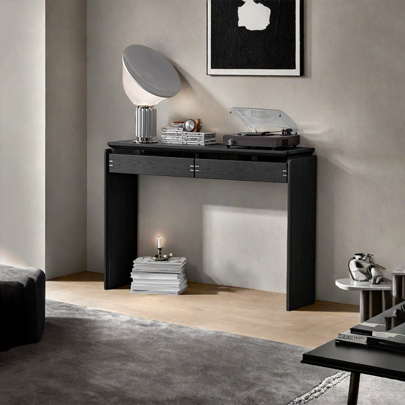 Console minimaliste en bois massif de style italien, 29.53" H x 31.50" W x 11.81" D