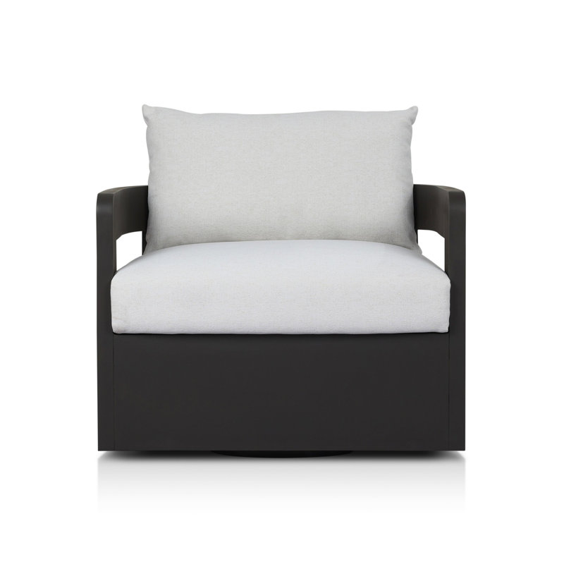Jackson Outdoor Metal Swivel Chair-Bronze, Bronze, Alessi Linen