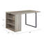 Table rectangulaire moderne en chêne gris et noir, incrustation de métal pour une apparence contemporaine et une table noire, un attrait