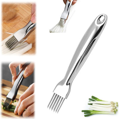 A cutting Shred Silk The Knife 2024 Stainless Steel Chopped Green Knife Kitchen Vegetable Cutter Scallion Shredding Cutter Shred Knife Household Multifunction