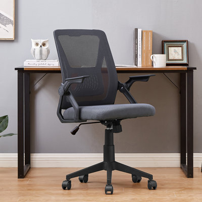 Chaises de bureau grises grises à hauteur réglable, chaises de bureau modernes pour bureau personnel, chaise d'ordinateur pivotante avec roulettes
